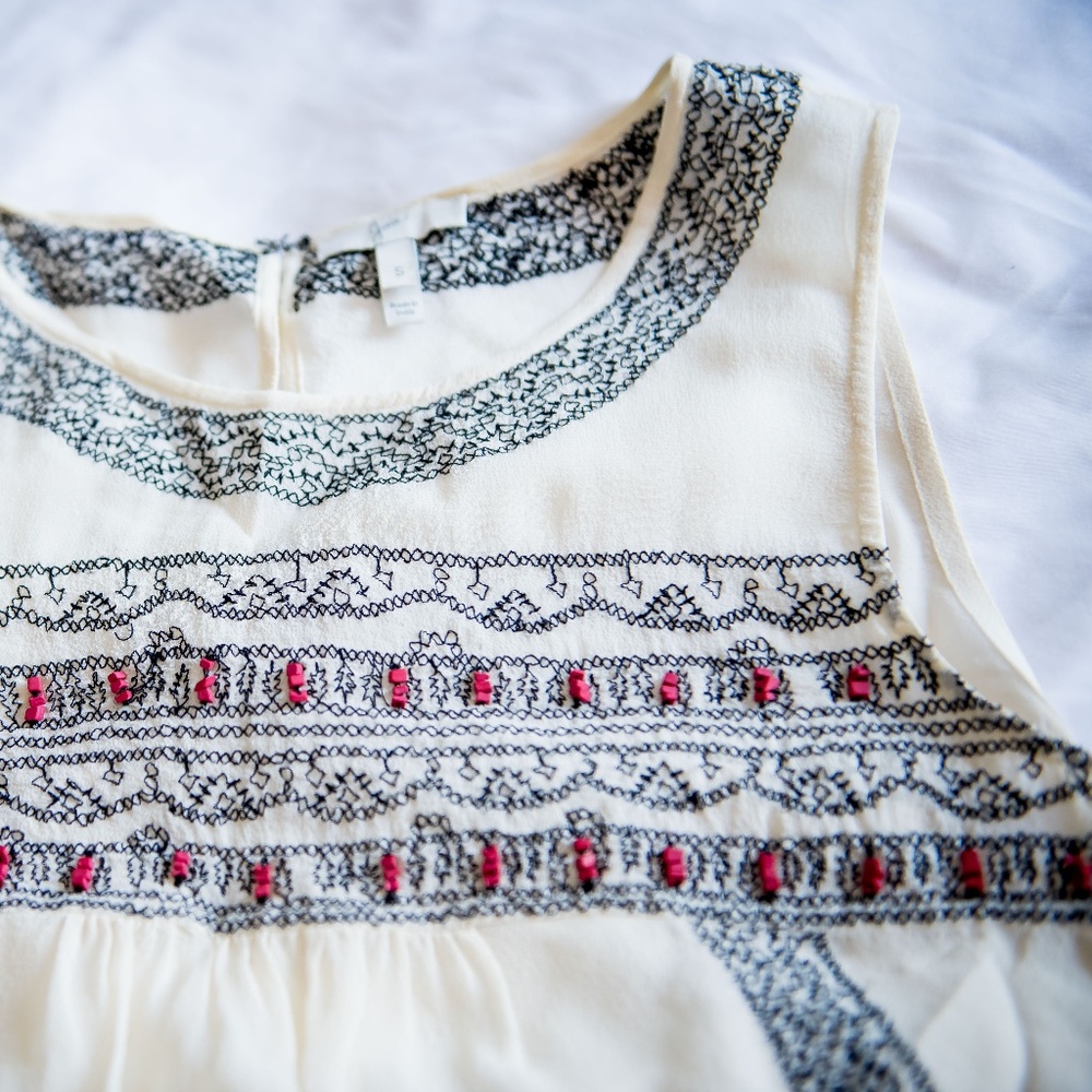 Joie silk top with beading, size S